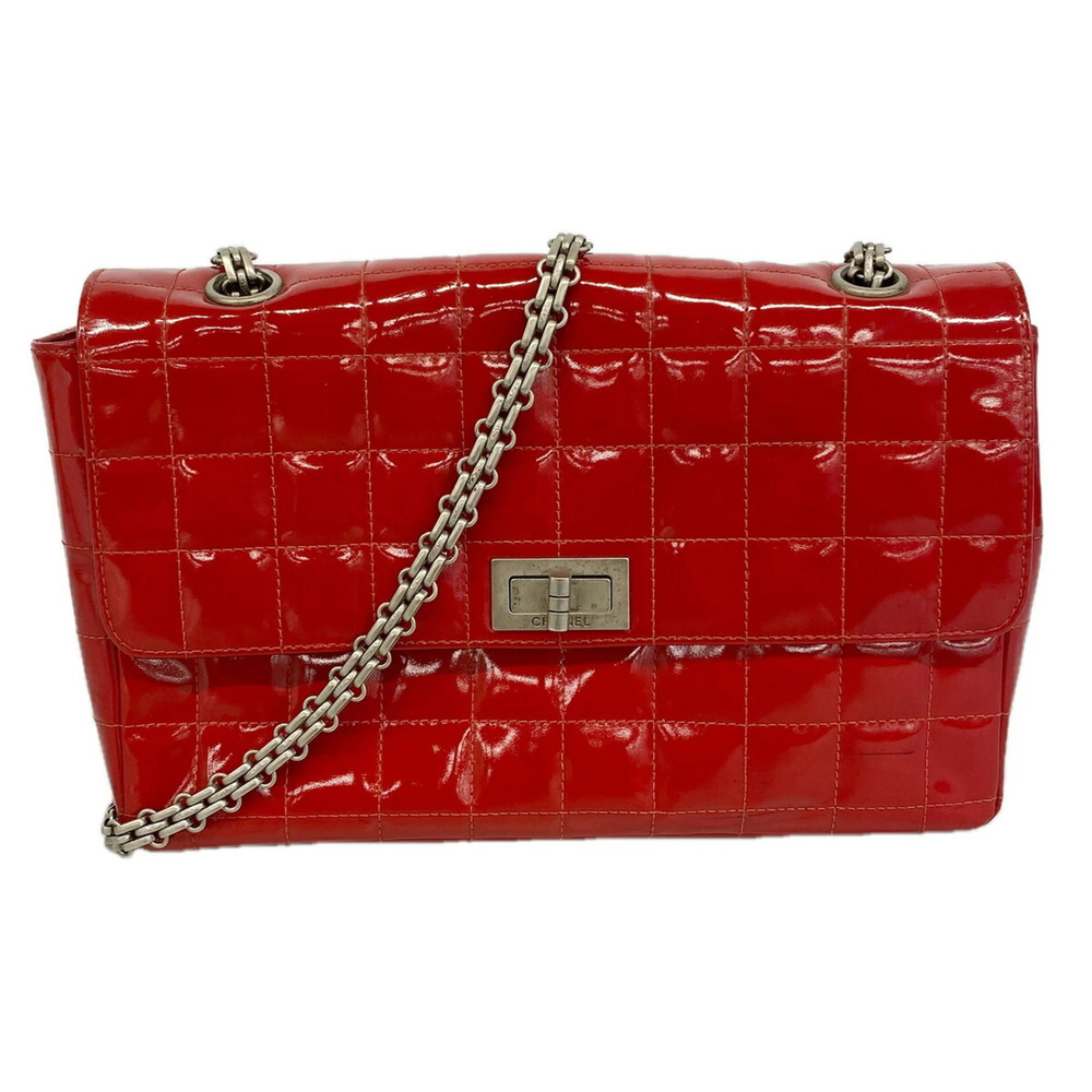 CHANEL Silver Leather Shoulder Bag